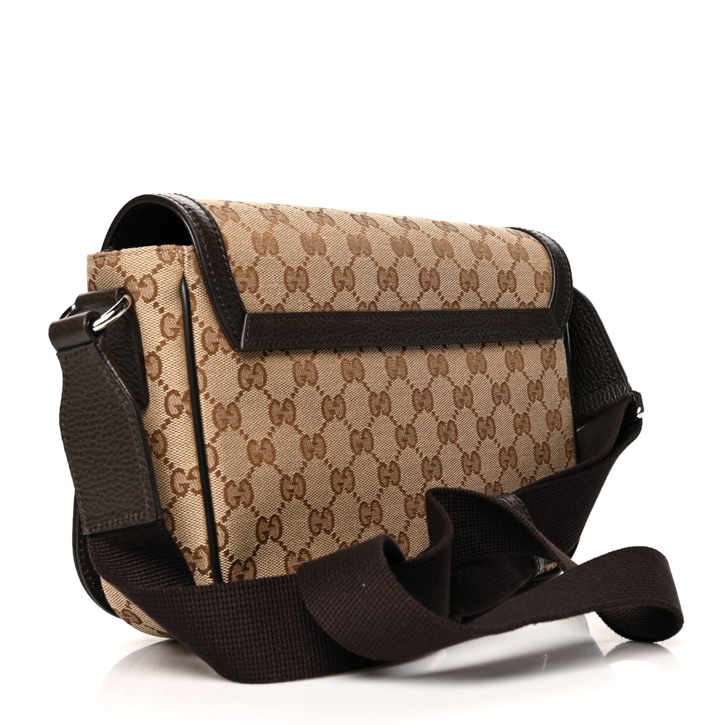 Monogram Flap Messenger Bag Beige Dark Brown