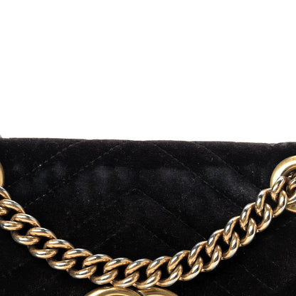 Gucci Velvet Matelasse Mini GG Marmont Shoulder Bag Black 13 of 13