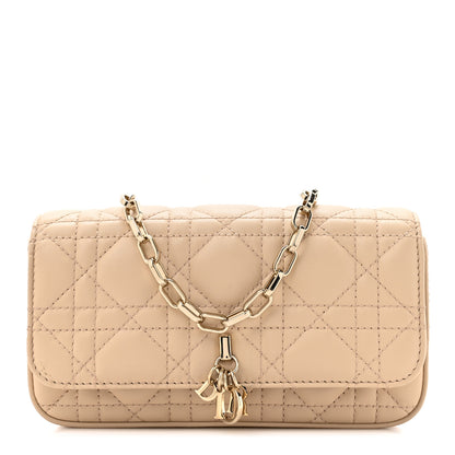 Christian Dior Lambskin Cannage Dior Talk Phone Pouch Powder Beige 1 of 12