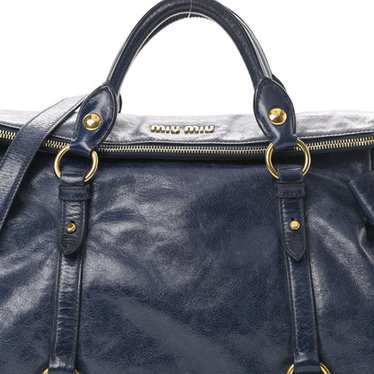 Miu Miu Vitello Lux Large Bow Bag Bleuette 7 of 9