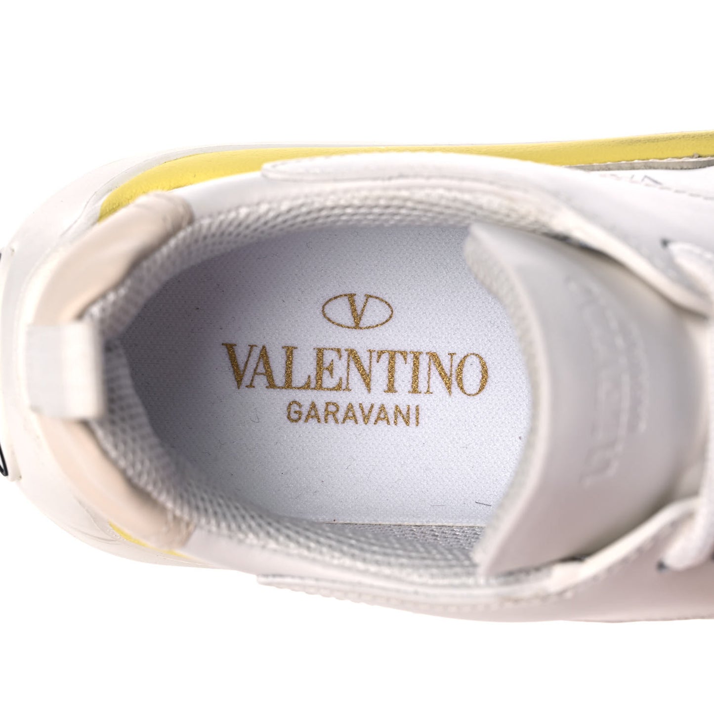 Calfskin Womens Gumboy Sneakers 36 White Lime Yellow