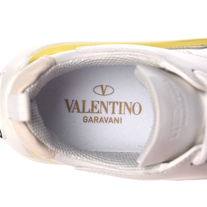 Valentino Garavani Calfskin Womens Gumboy Sneakers 36 White Lime Yellow 7 of 9