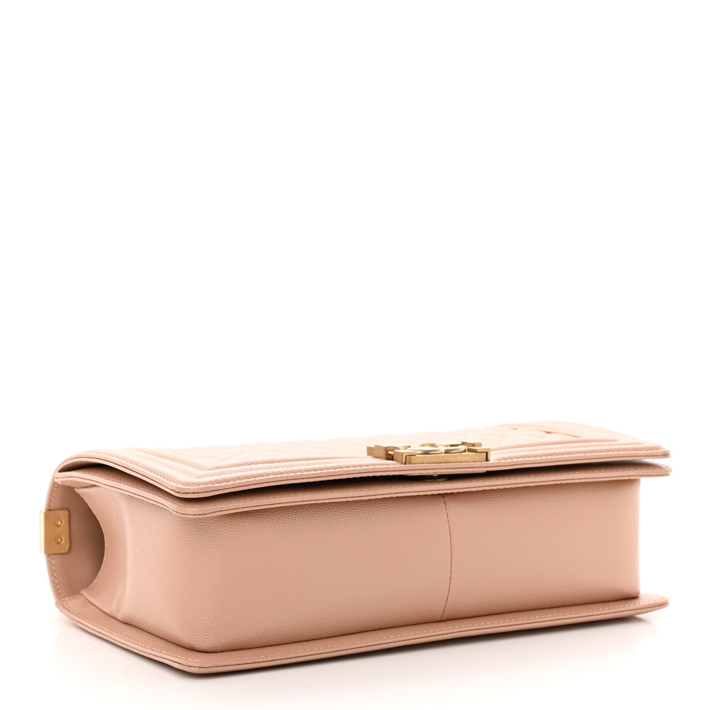 Caviar Quilted New Medium Boy Flap Beige