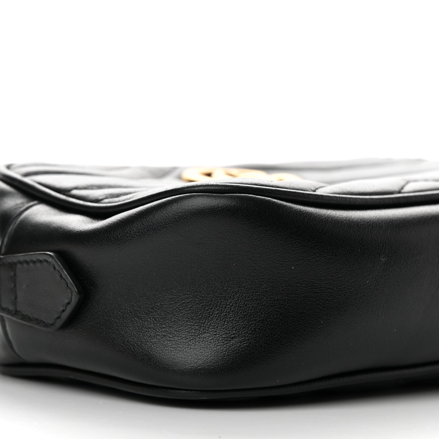 Calfskin Matelasse Mini GG Marmont Chain Shoulder Bag Black