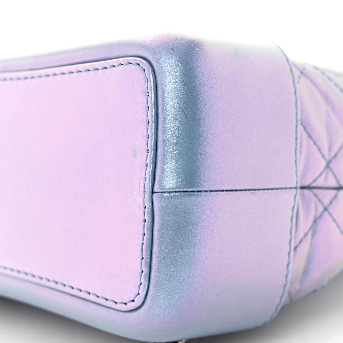 Iridescent Lambskin Calfskin Small Quilted Gabrielle Backpack Light Purple