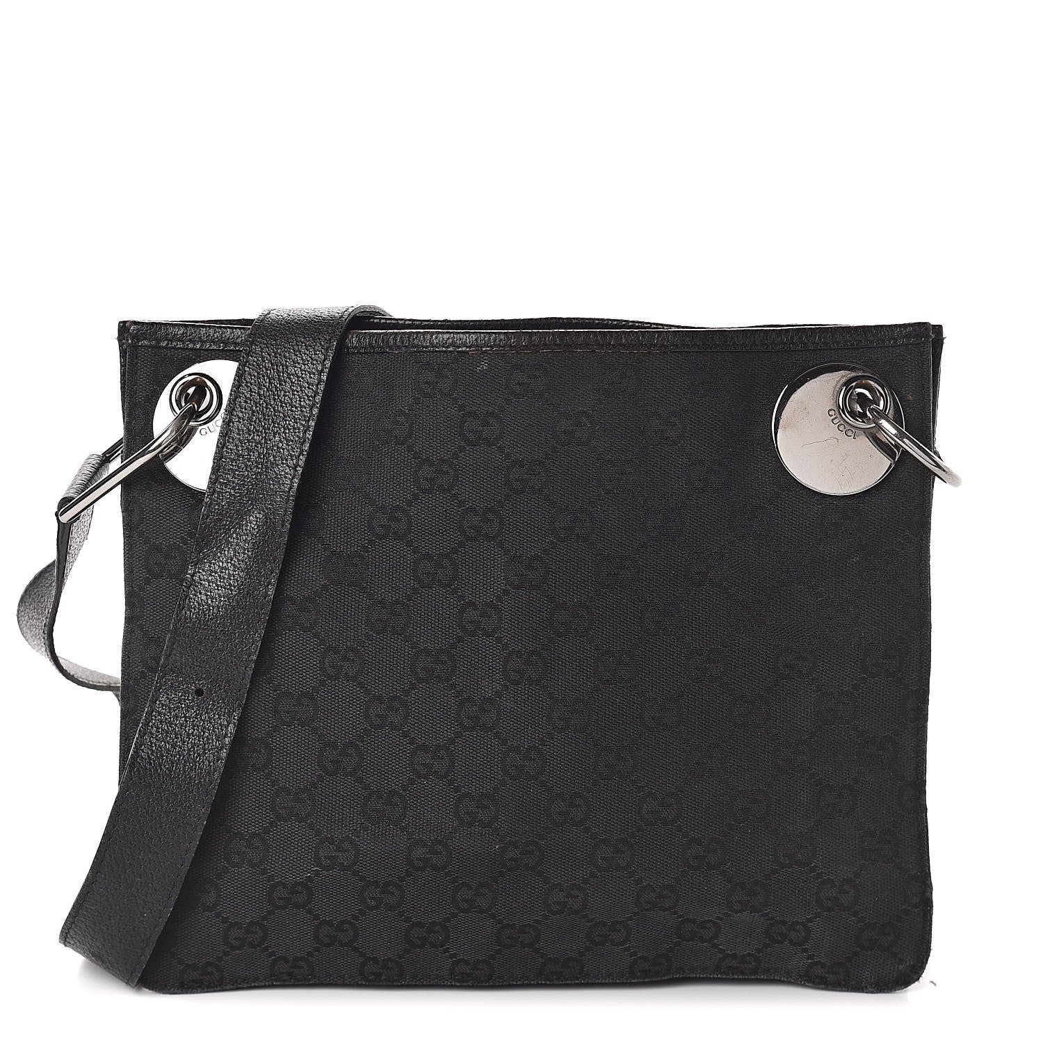 Gucci Monogram Eclipse Messenger Bag Black 1 of 8