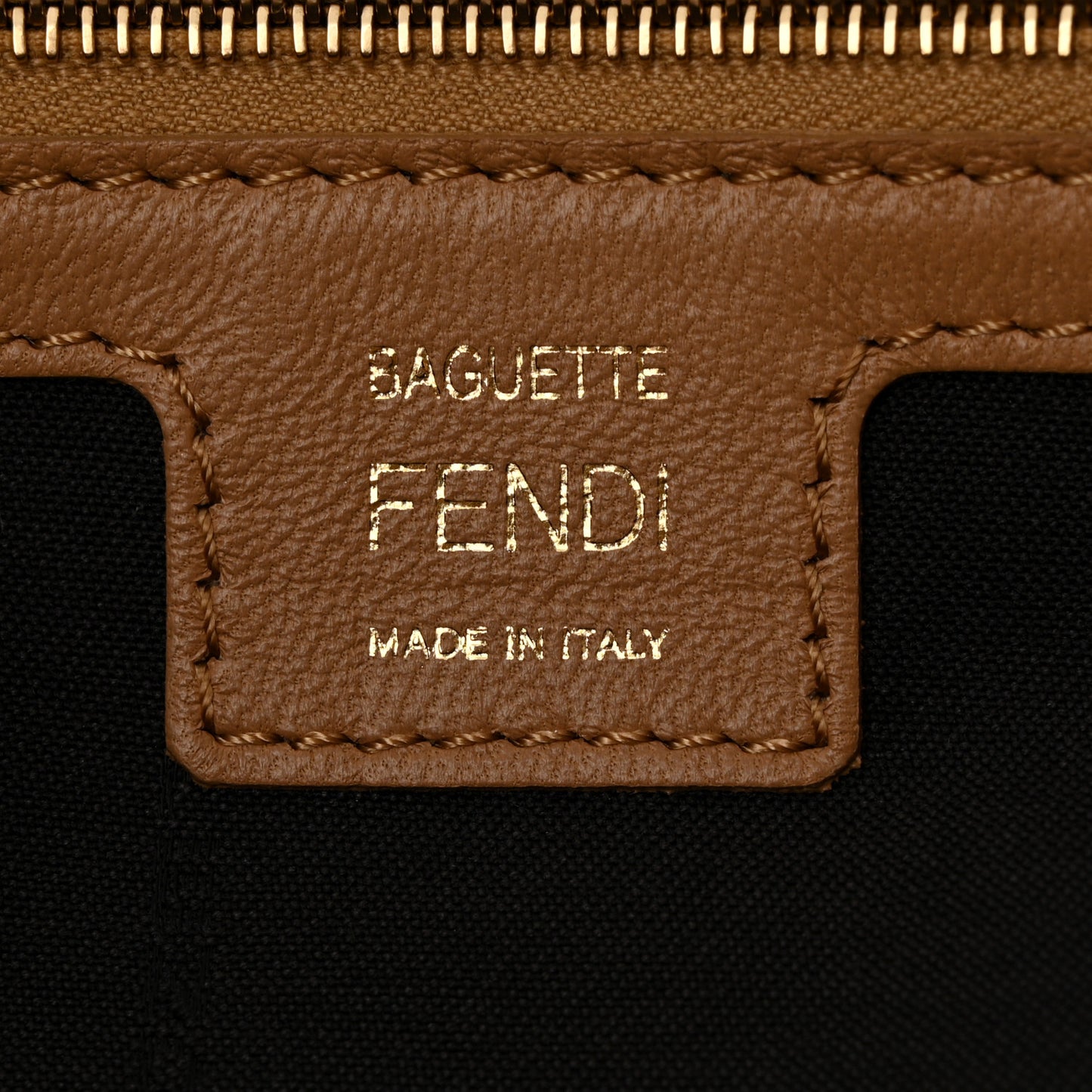 Nappa FF 1974 Embossed Baguette Miele Scuro