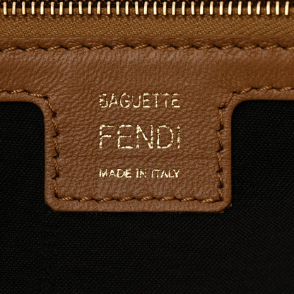 Fendi Nappa FF 1974 Embossed Baguette Miele Scuro 6 of 11