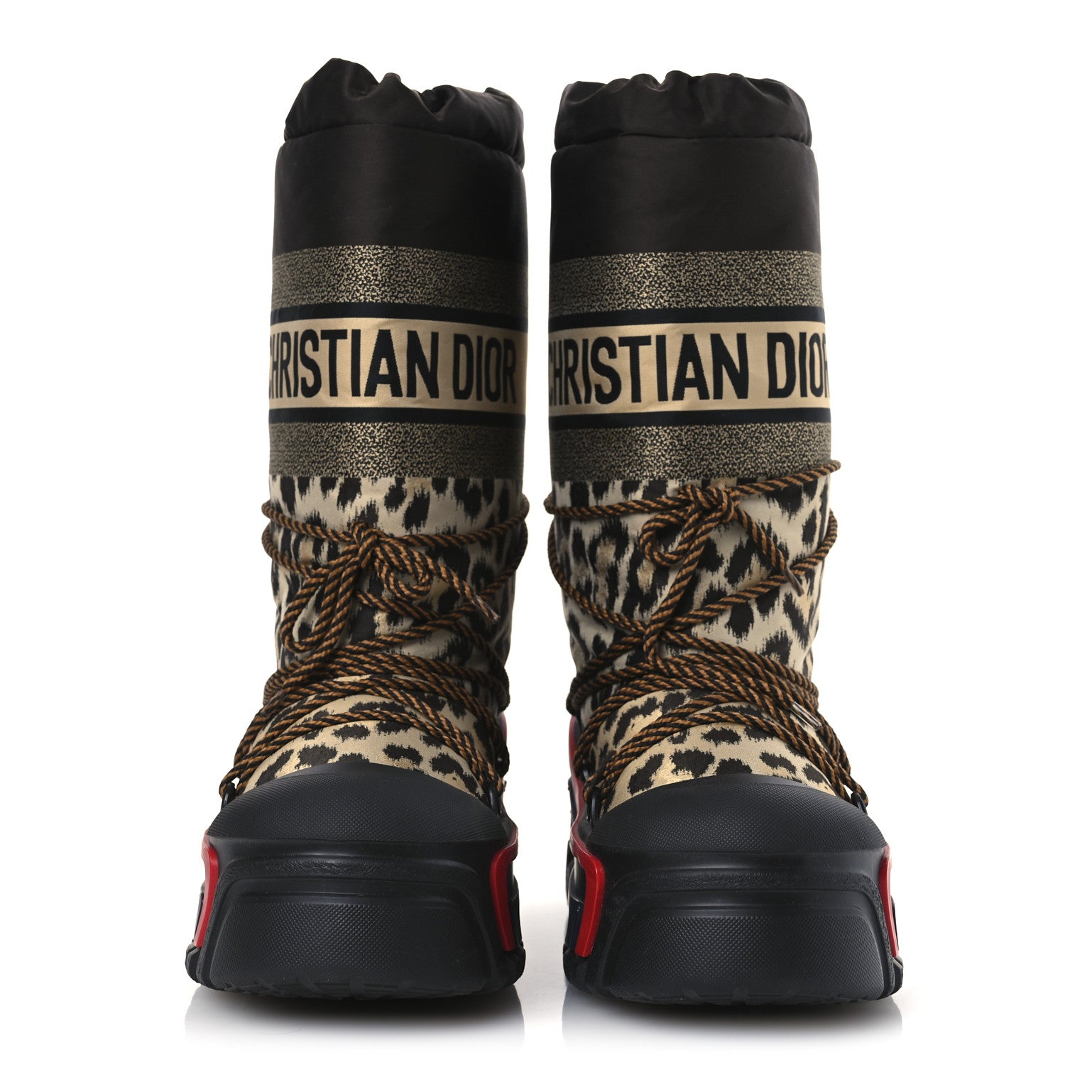Christian Dior Oblique Leopard Nylon DiorAlps Boot 41 - 42 Beige