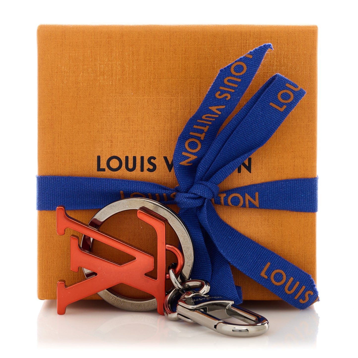 Metal Enamel Upside Down Bag Charm Key Holder Coral
