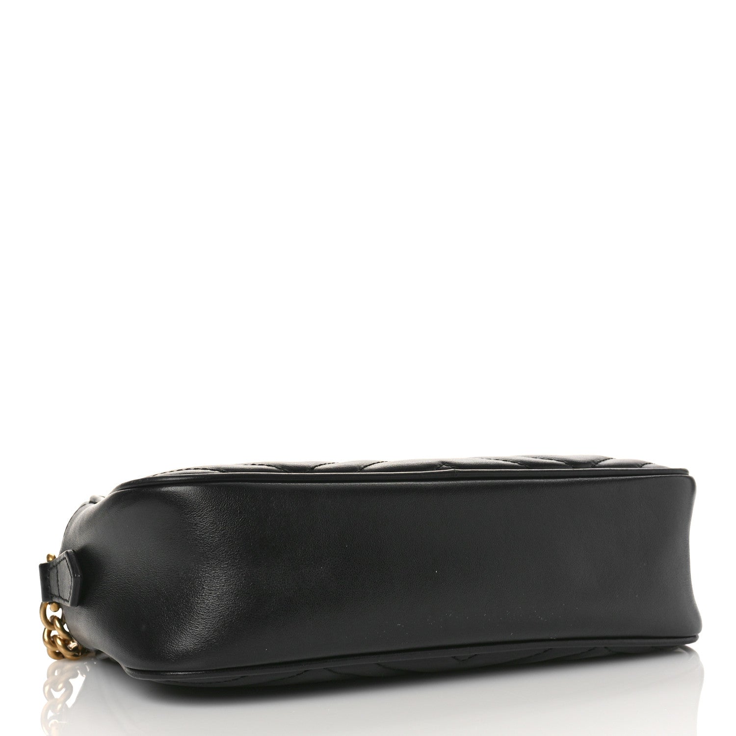 Gucci Calfskin Matelasse Small GG Marmont Chain Shoulder Bag Black 4 of 11