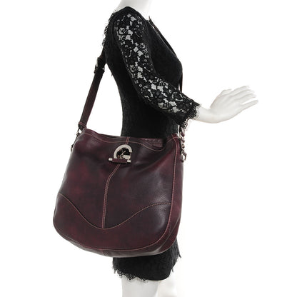 Gucci Calfskin Shoulder Bag Dark Purple 2 of 7