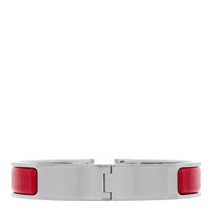 Hermes Enamel Narrow Clic Clac H Bracelet GM Rouge Vif 2 of 4