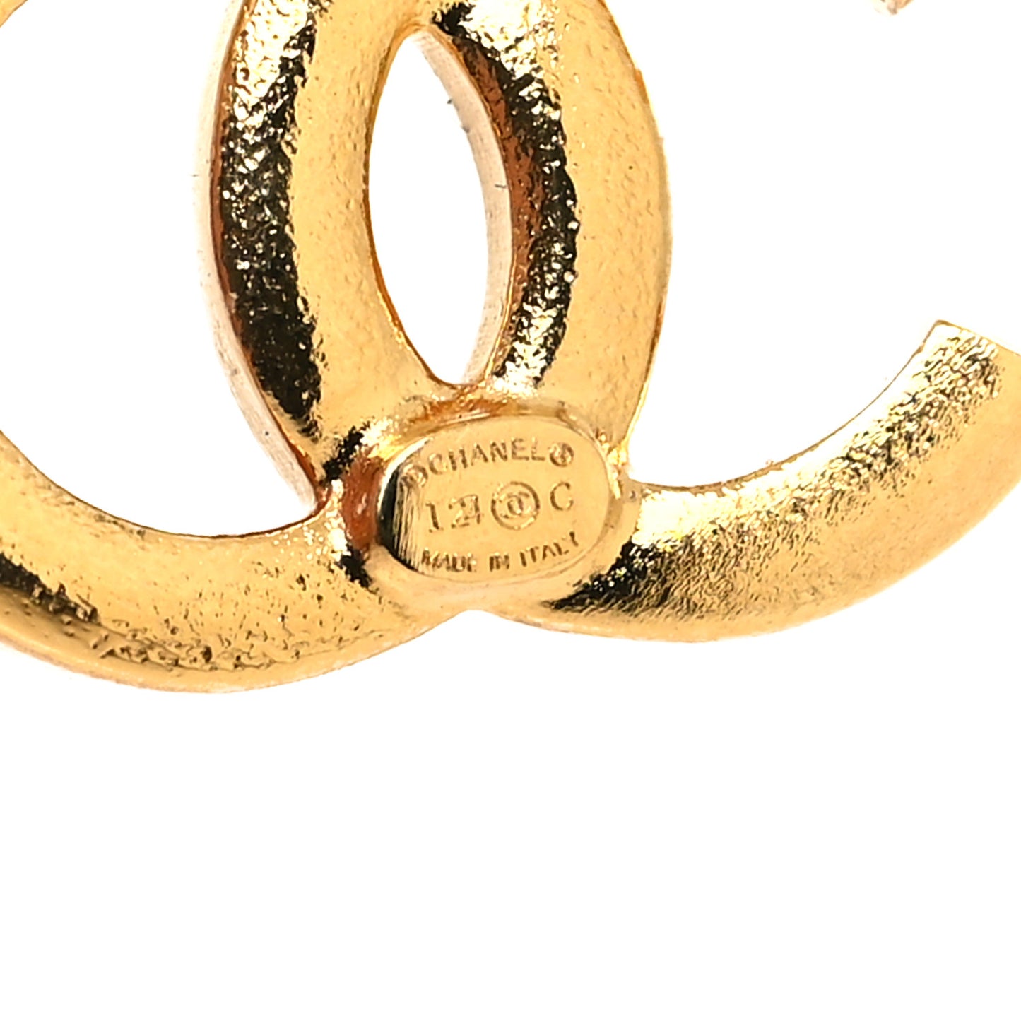 CC Hoop Drop Earrings Gold