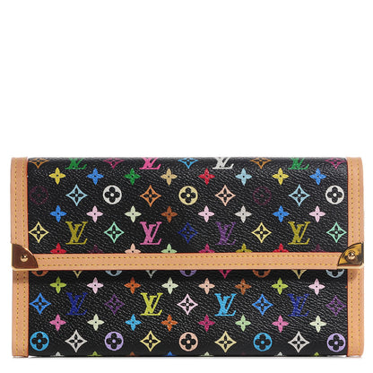 Louis Vuitton Monogram Multicolor Porte Tresor International Wallet Black 1 of 7
