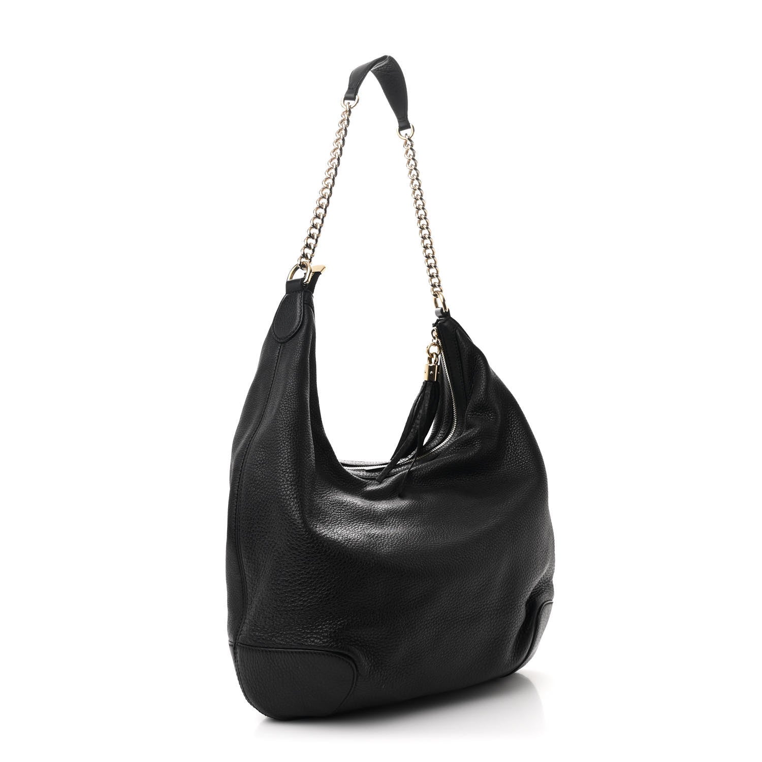 Gucci Pebbled Calfskin Medium Soho Chain Hobo Black 3 of 12