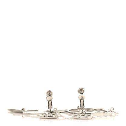 Christian Dior Metal Multi Charm Oval Clip On Drop Earrings Silver 3 of 4