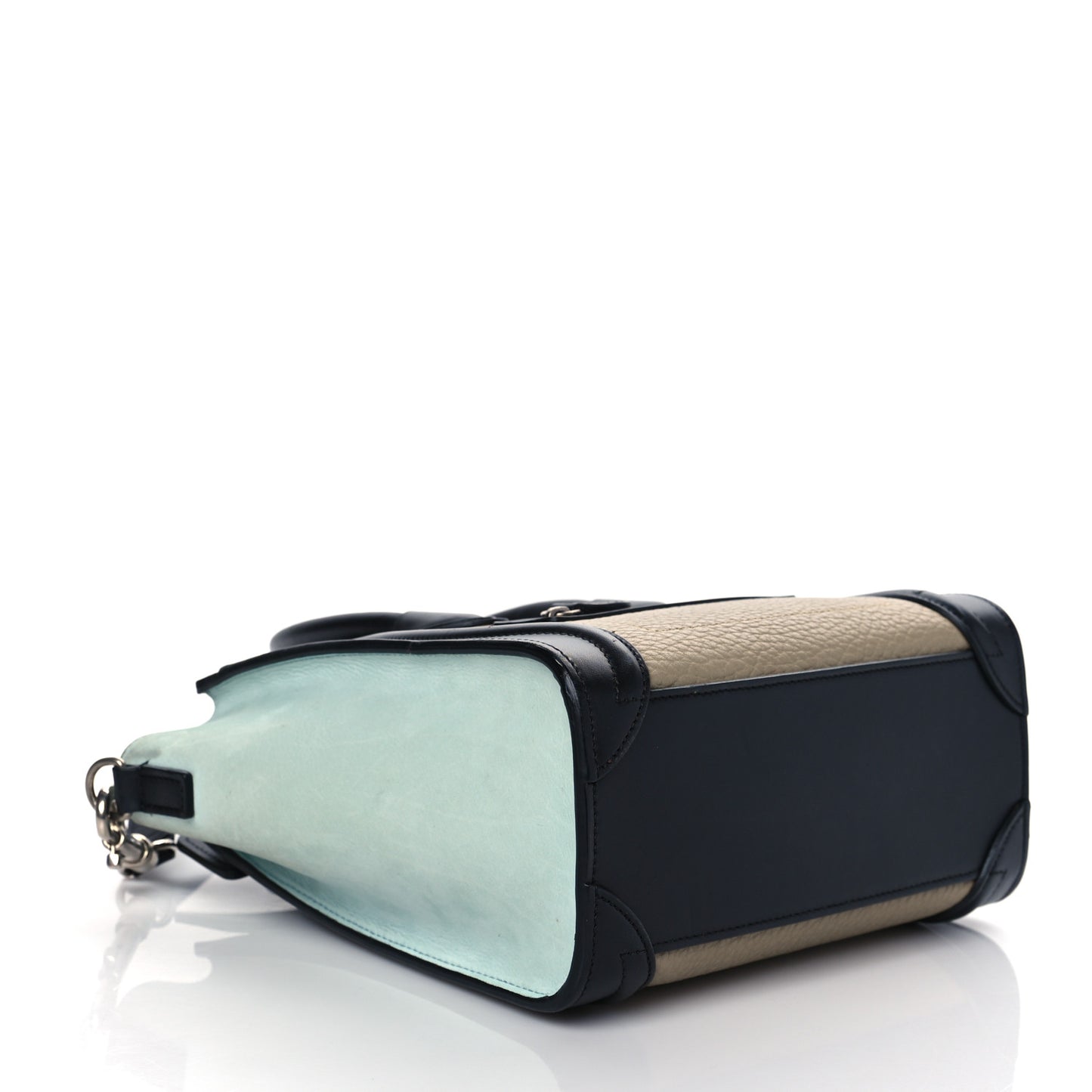 Drummed Calfskin Nano Tri-Color Luggage Antarctic