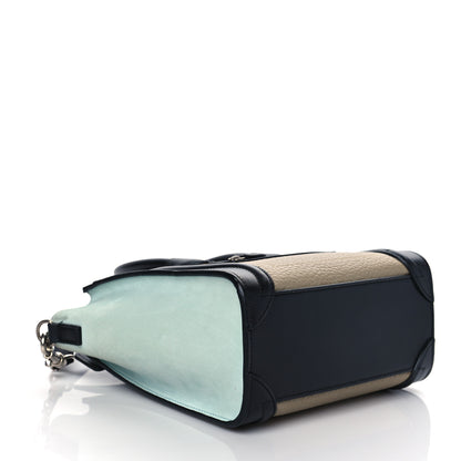 Celine Drummed Calfskin Nano Tri-Color Luggage Antarctic 4 of 11