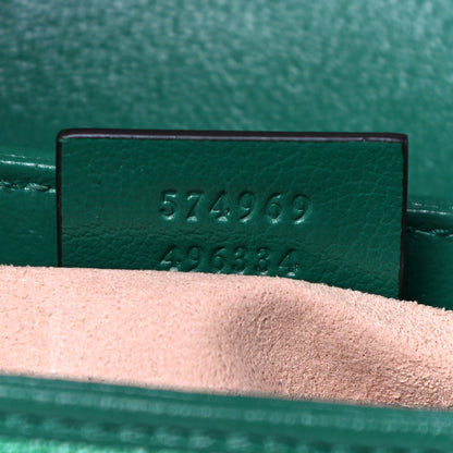 Gucci Azalea Calfskin Enamel Matelasse Diagonal Super Mini Torchon GG Marmont Shoulder Bag New Shamarock Emerald 7 of 11