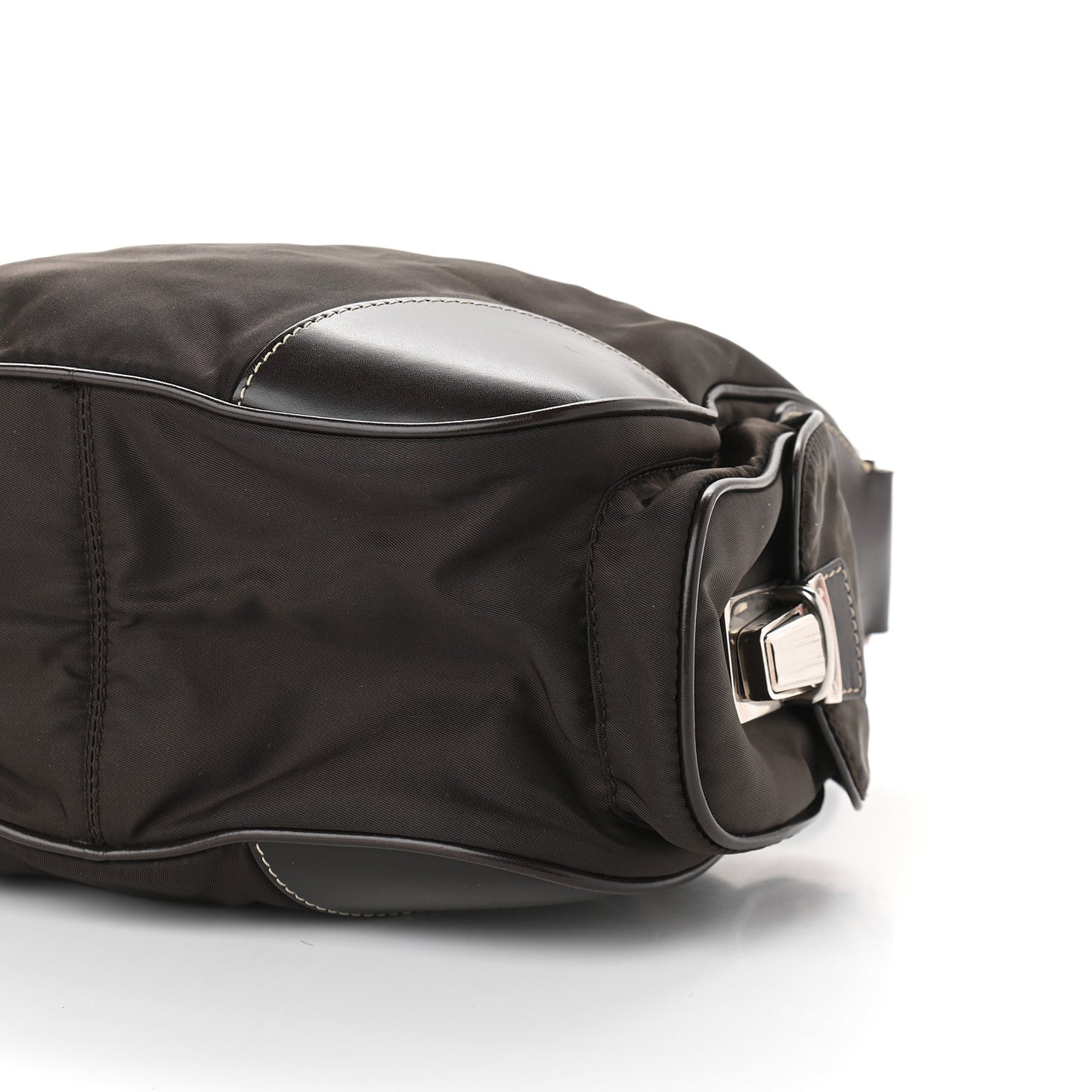Calfskin Tessuto Nylon Shoulder Bag Moro