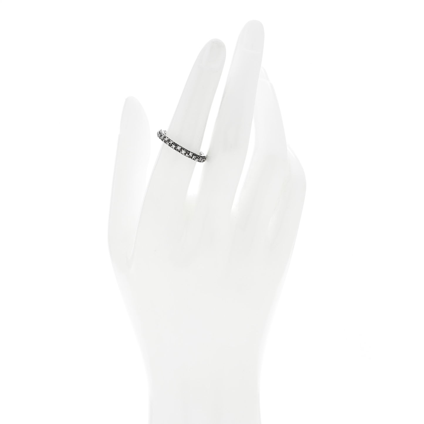 Sterling Silver Diamond 3mm Midnight Melange Band Ring 54 6.75