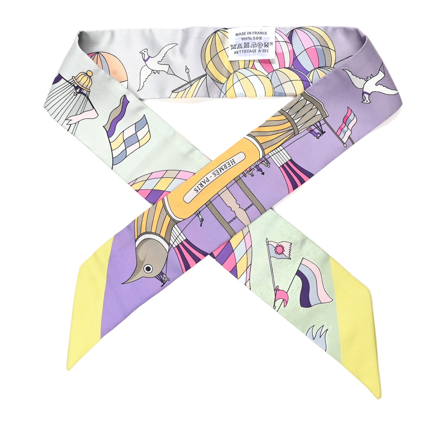 Silk Les Folies Du Ciel Twilly Mauve Jaune Vert