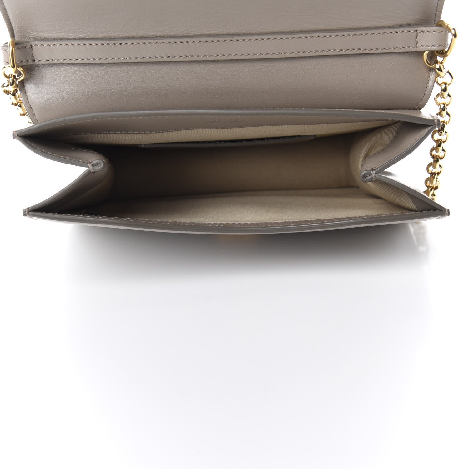 Chloe Calfskin Suede C Clutch With Chain Motty Grey 5 of 10