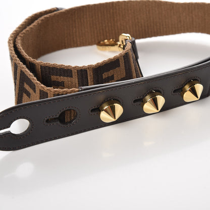 Fendi Ribbon Vitello Century FF 1974 Studded Strap You Fango Marrone Ebano 3 of 6
