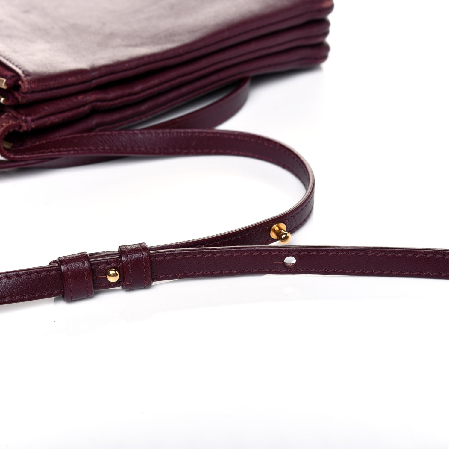 Celine Lambskin Large Trio Crossbody Bag Burgundy 21 of 21