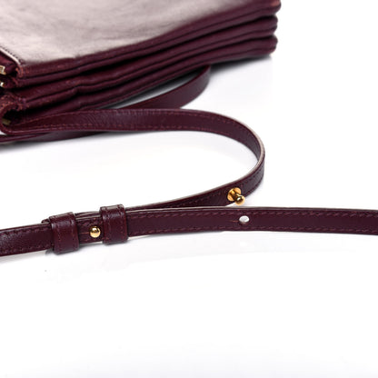 Celine Lambskin Large Trio Crossbody Bag Burgundy 21 of 21
