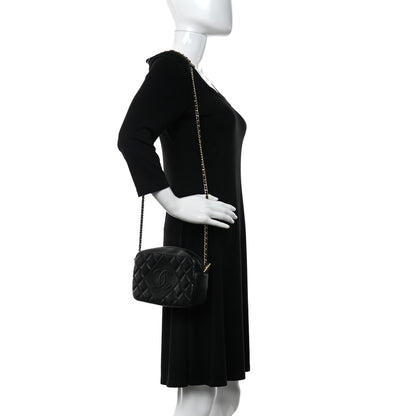 Chanel Lambskin Quilted Small Diamond CC Camera Case Black 2 of 12