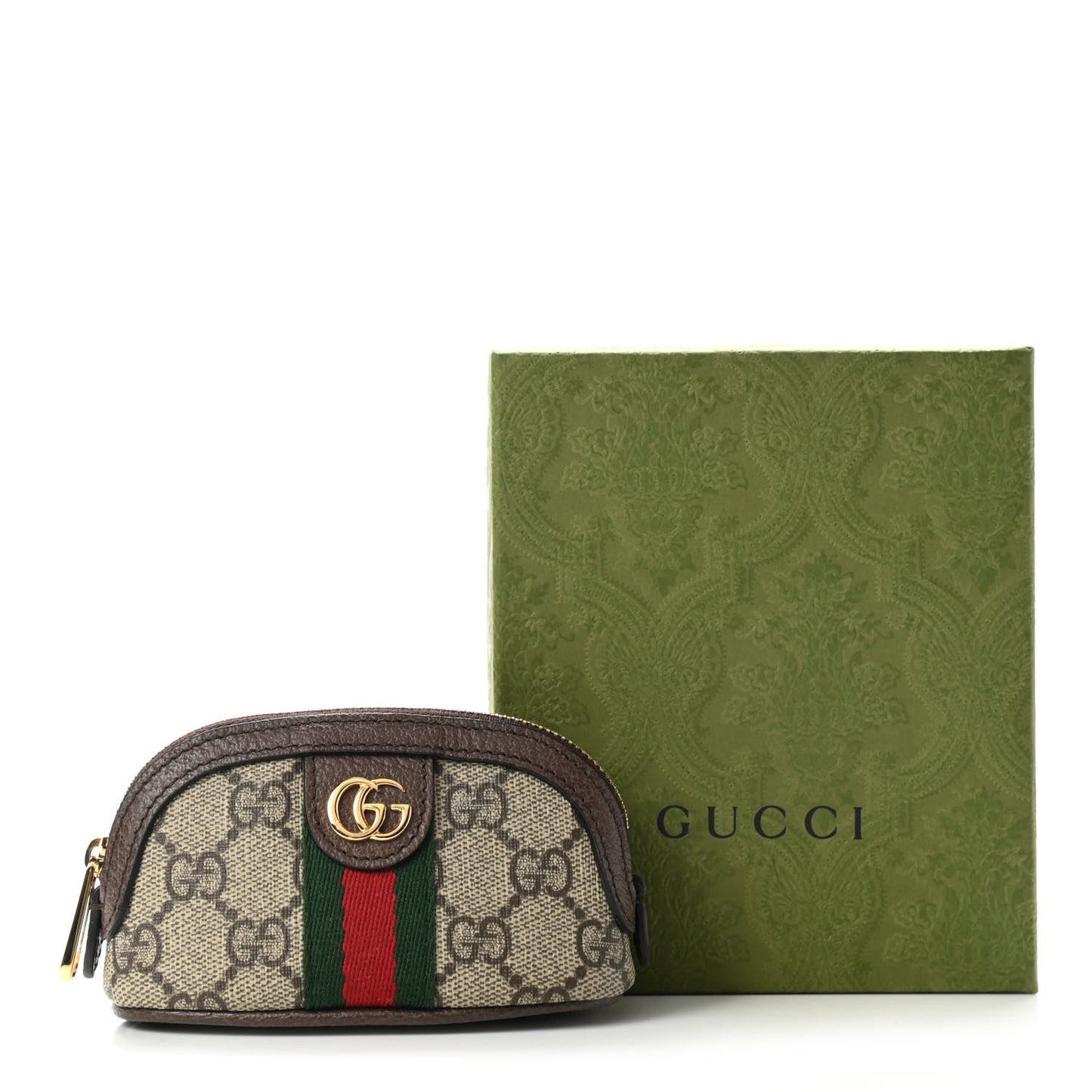 GG Supreme Monogram Web Ophidia Dome Key Pouch Beige New Acero
