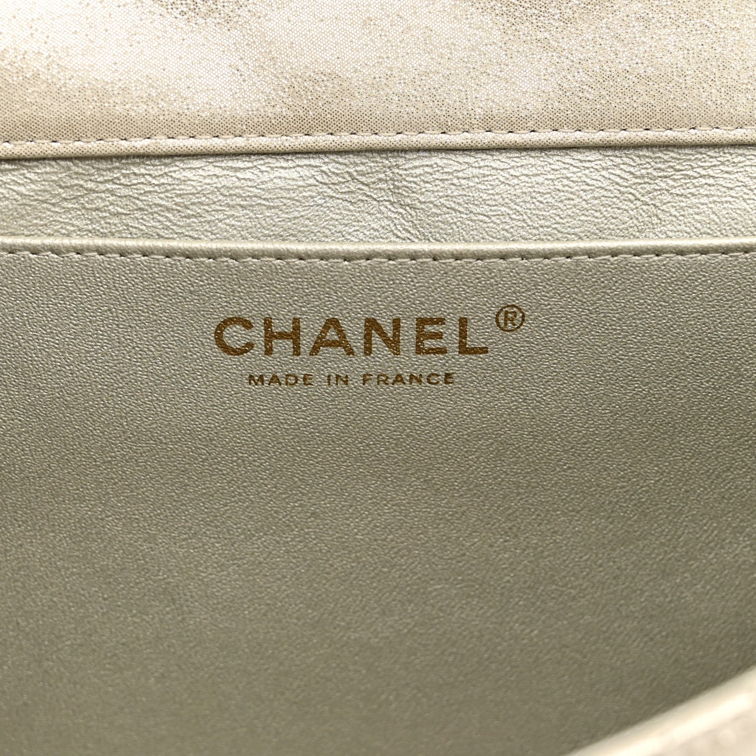Chanel Iridescent Calfskin Quilted Clutch With Chain Flap Light Gold 6 of 10
