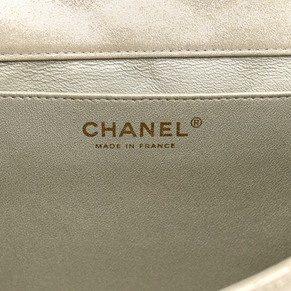 Chanel Iridescent Calfskin Quilted Clutch With Chain Flap Light Gold 6 of 10