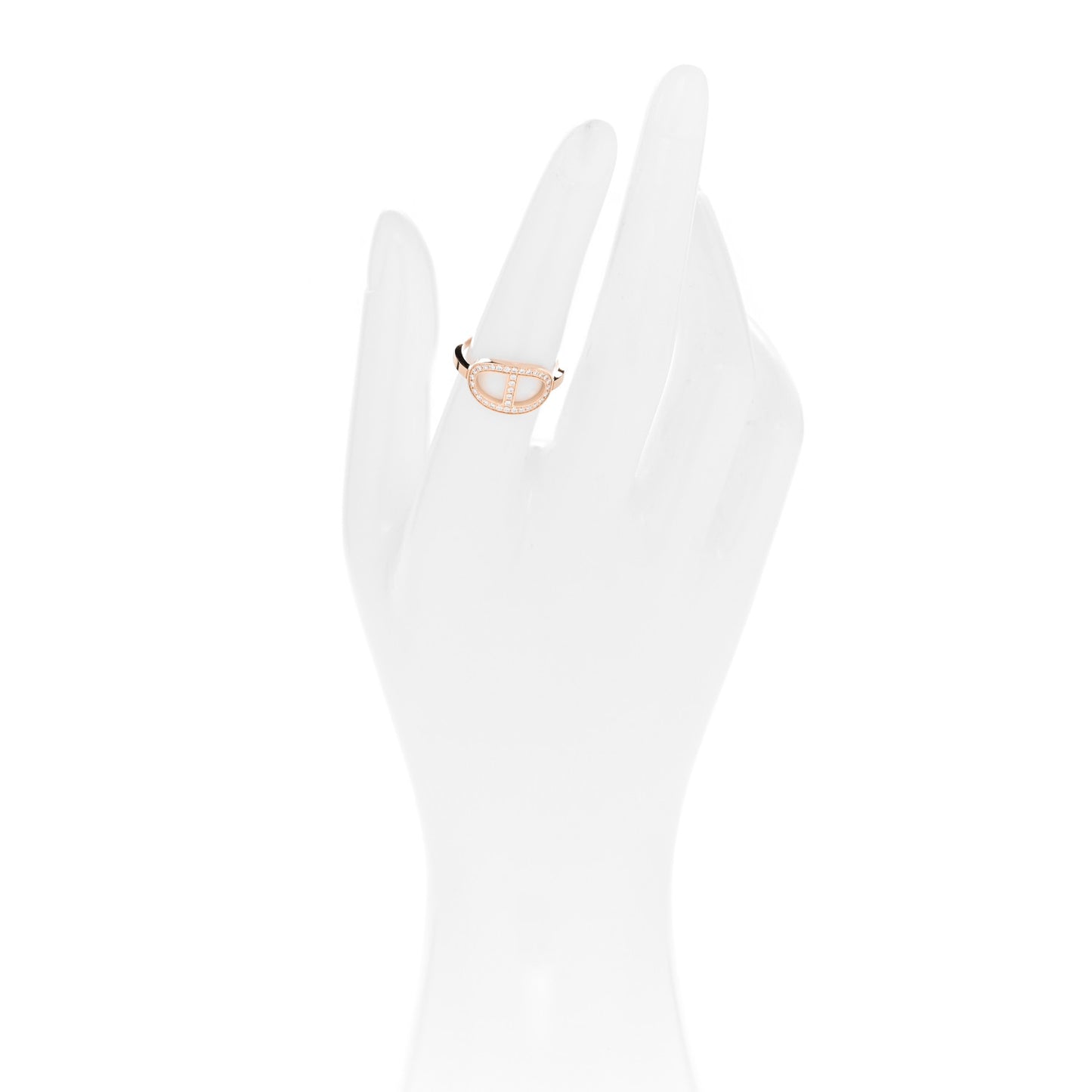 18K Rose Gold Diamond MM Chaine d'Ancre Contour Ring 53 6.5