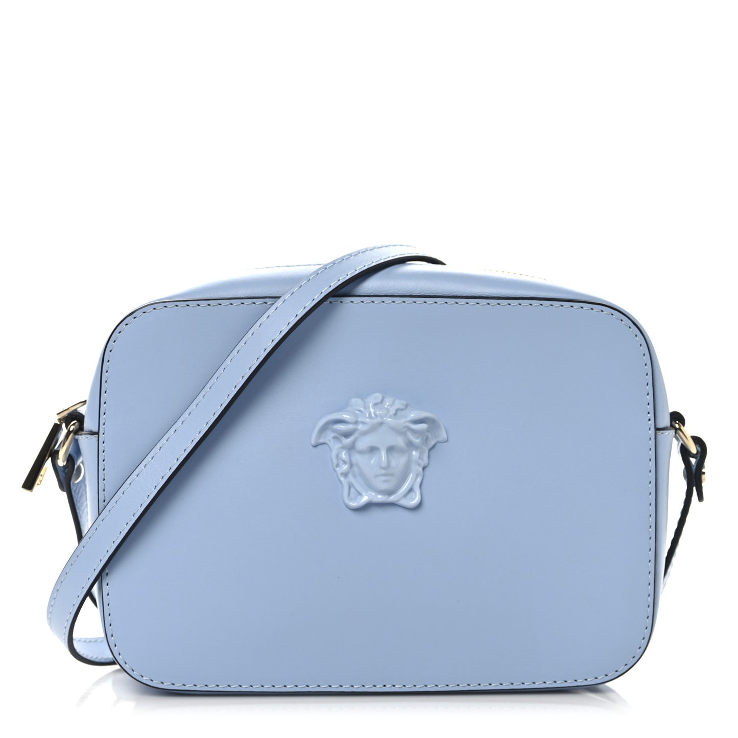 Calfskin Palazzo Medusa Camera Bag Blue