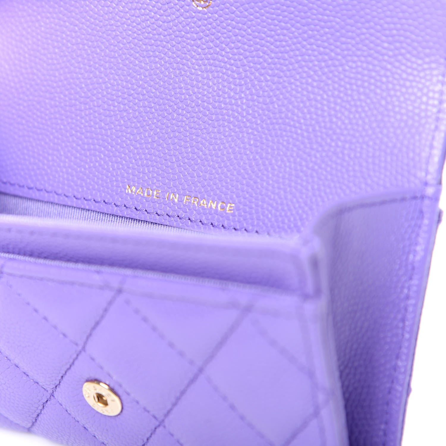 Chanel Caviar Quilted Flap Card Holder Wallet Purple 7 of 9
