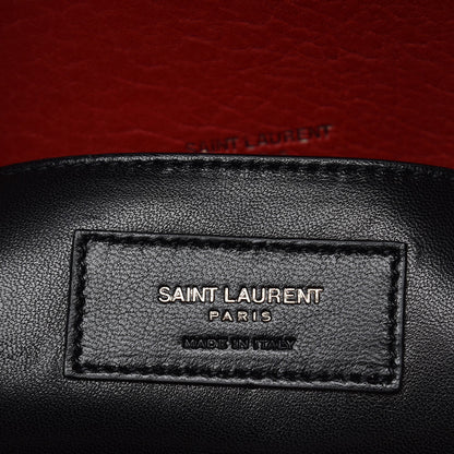 Saint Laurent Sheepskin Matelasse Chevron Large College Monogram Satchel Rouge 7 of 7