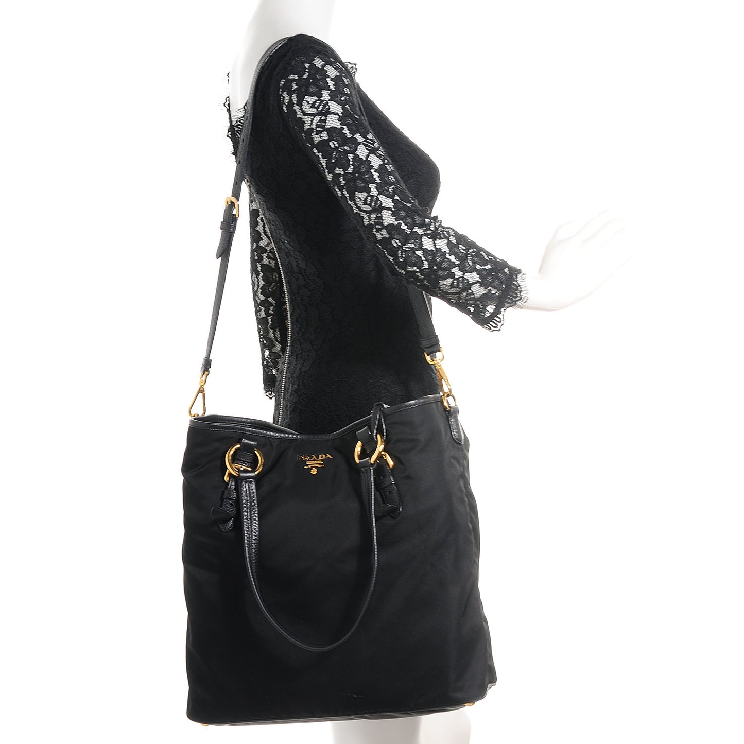 Tessuto Nylon Large Tote Nero Black