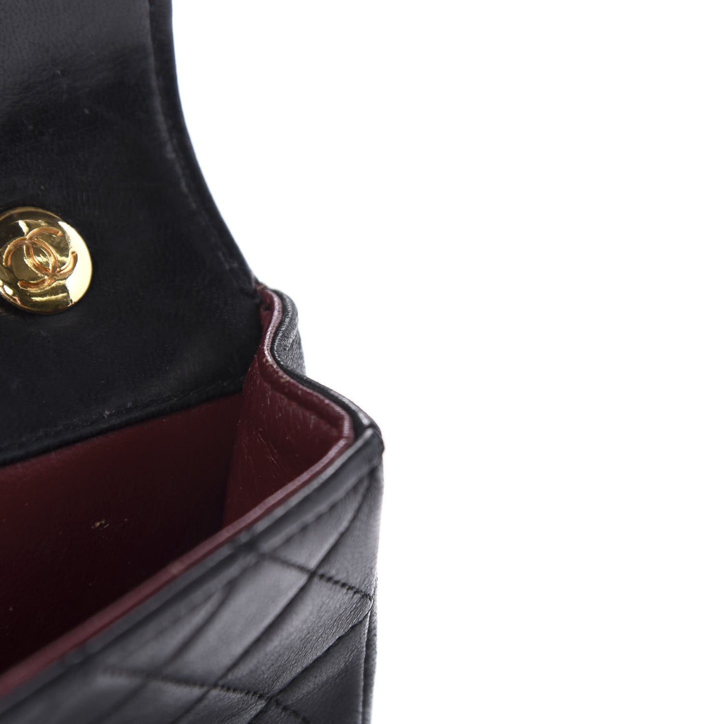 Lambskin Quilted Micro Mini Flap Bag Black