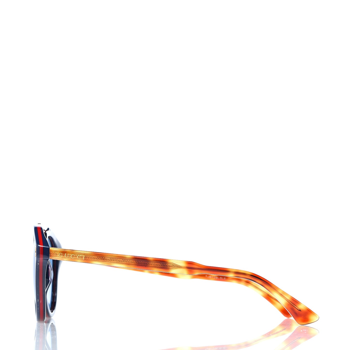 Round Avana Sunglasses GG0124SA Tortoise Blue