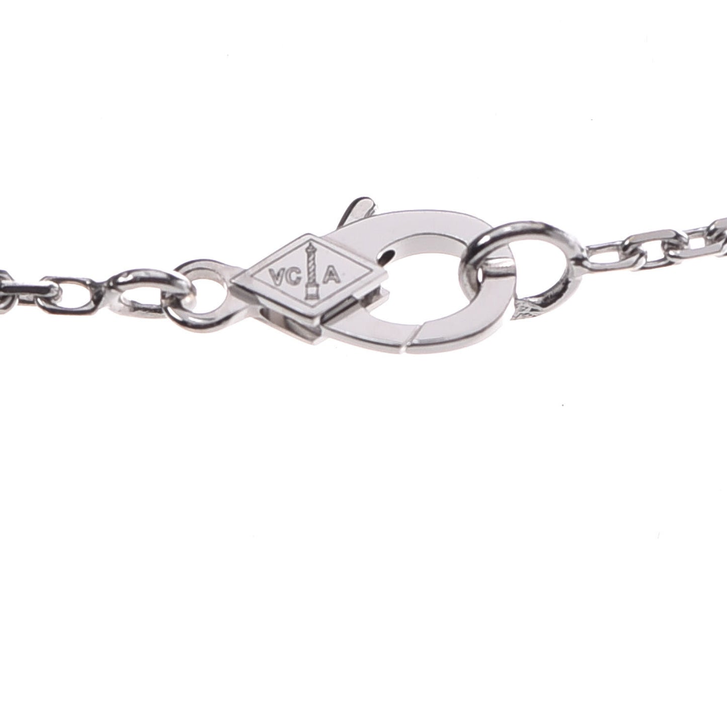 18K White Gold Diamond Small Lotus Pendant Necklace