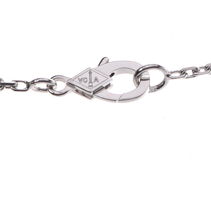 Van Cleef & Arpels 18K White Gold Diamond Small Lotus Pendant Necklace 6 of 8