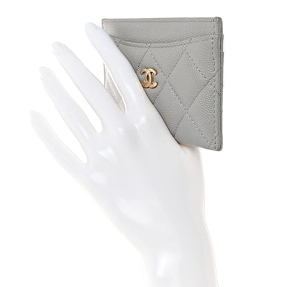 Chanel Caviar Quilted Card Holder Grey 2 of 9