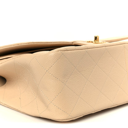 Chanel Caviar Quilted Jumbo Double Flap Beige 10 of 11