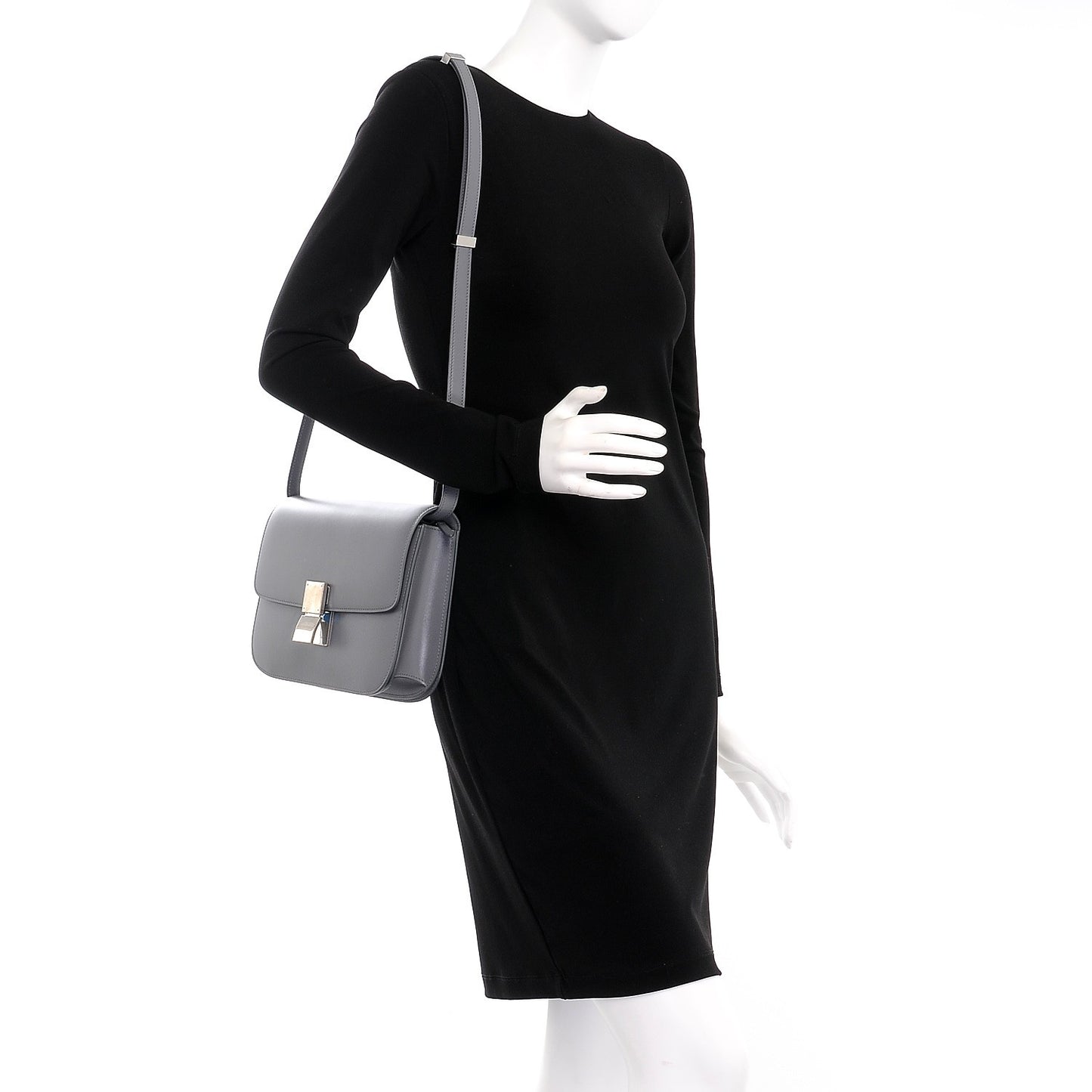 Smooth Calfskin Medium Classic Box Flap Bag Storm