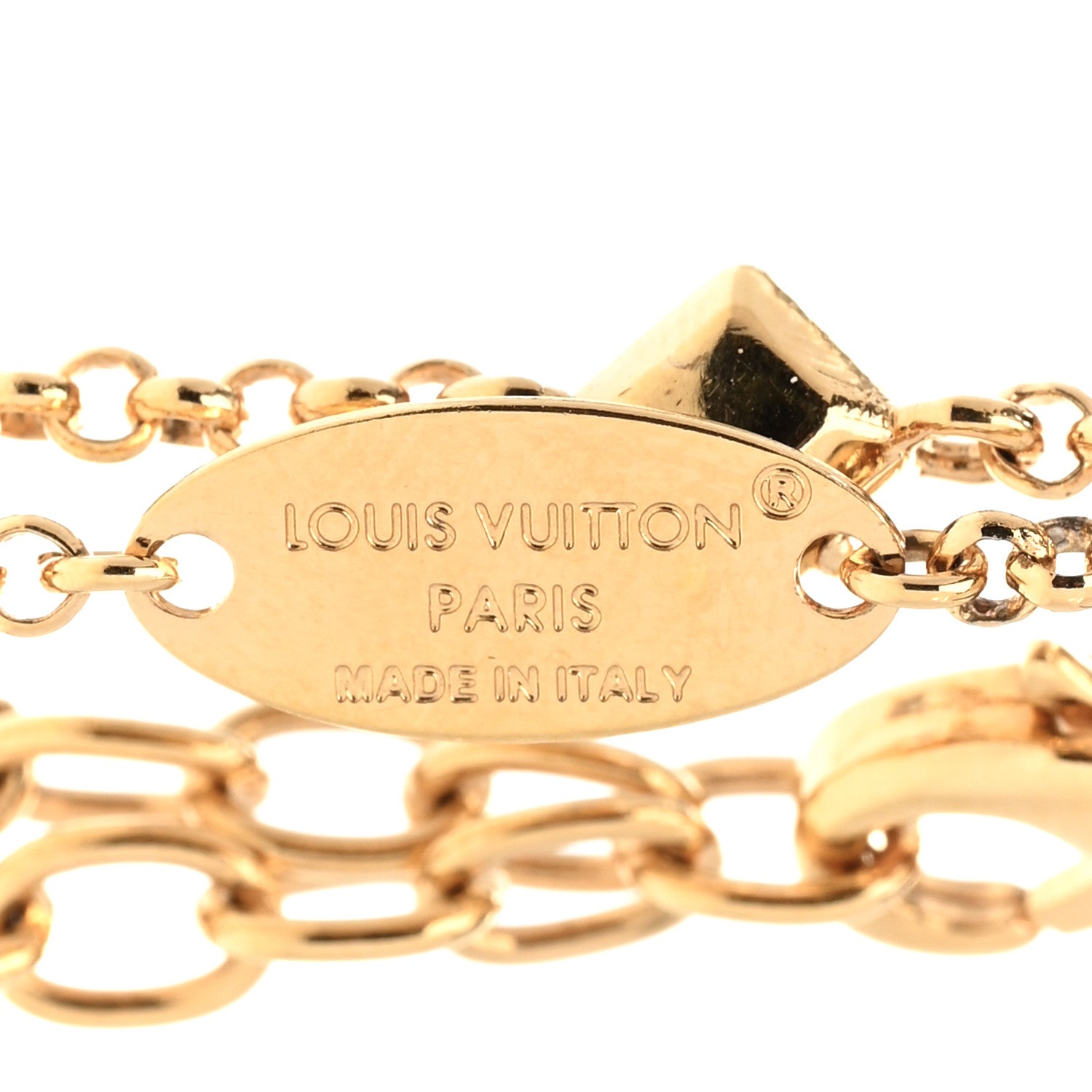 Louis Vuitton Metal Crystal LV Lady Bracelet Gold 4 of 5