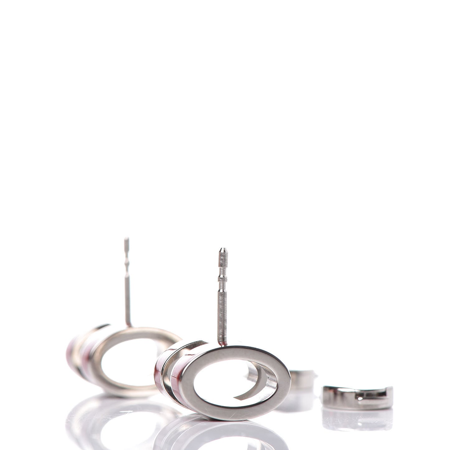 Palladium Lacquered Pop H Earrings Rouge H