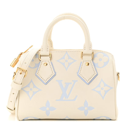 Louis Vuitton Empreinte Monogram Giant Speedy Bandouliere 20 Latte Candy Blue 1 of 11